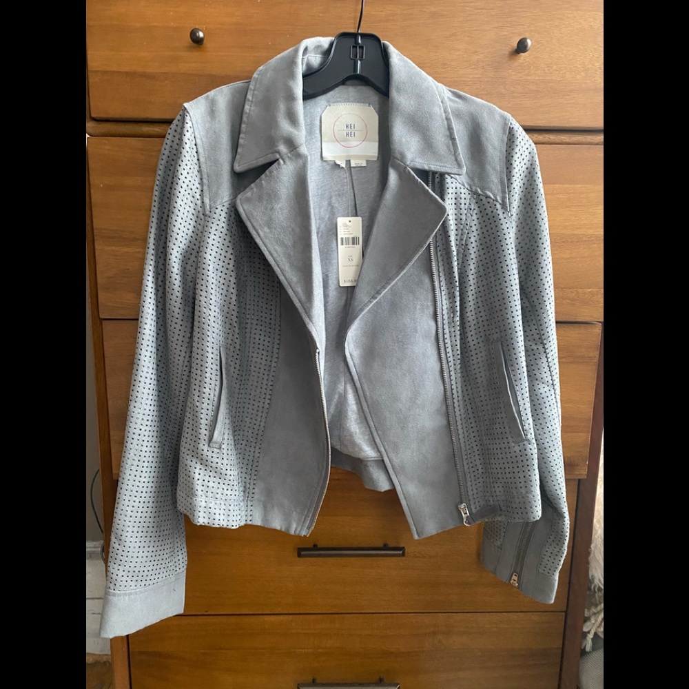 NWT Hei Hei grey suede biker jacket from Anthro